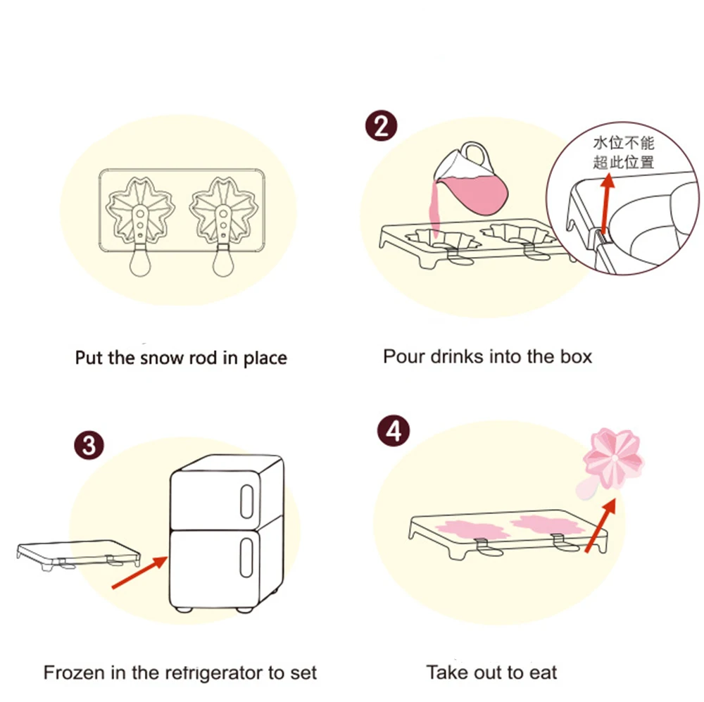 

Ice Cream Mold Flower Cherry Shape Jelly Form Maker for Ice lolly Moulds Ice Cube Tray for Candy Bar Decoration Juice Ice Pops