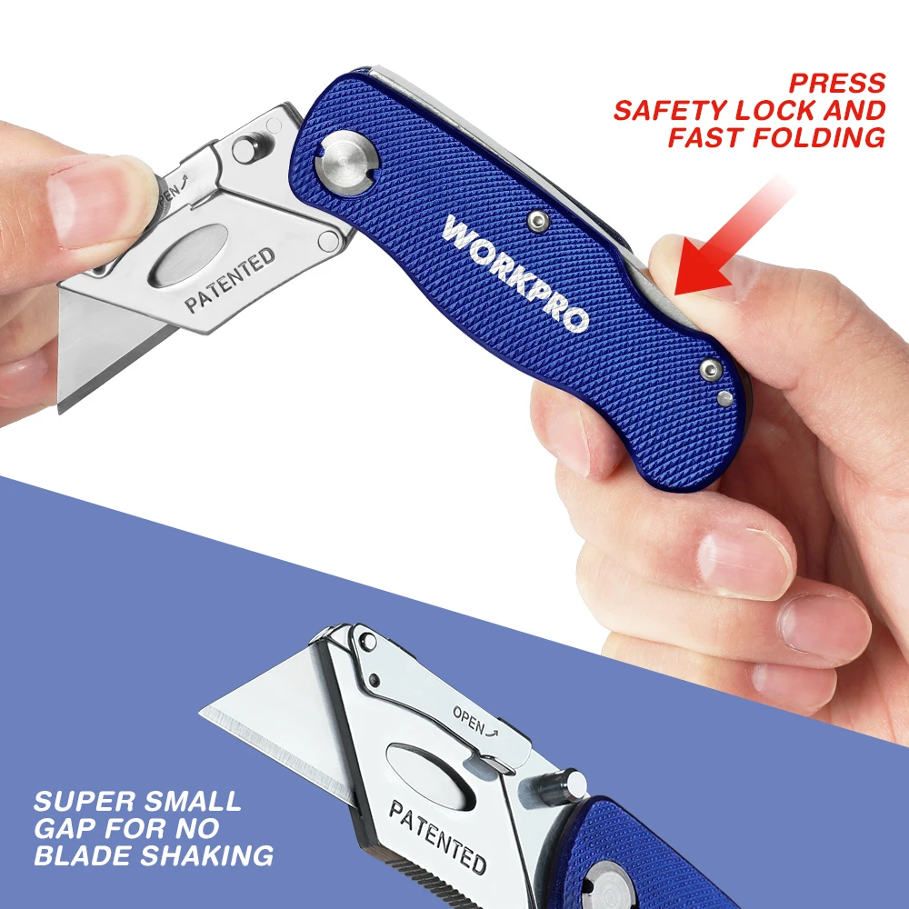 Складной нож WORKPRO с алюминиевой ручкой портативный универсальный резец для труб