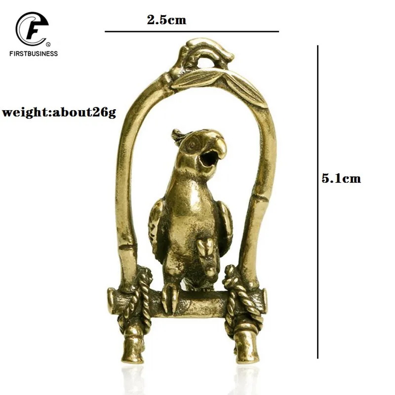 Античная Медь ремесла птица клетка для попугая фигурки миниатюры Desktop украшения