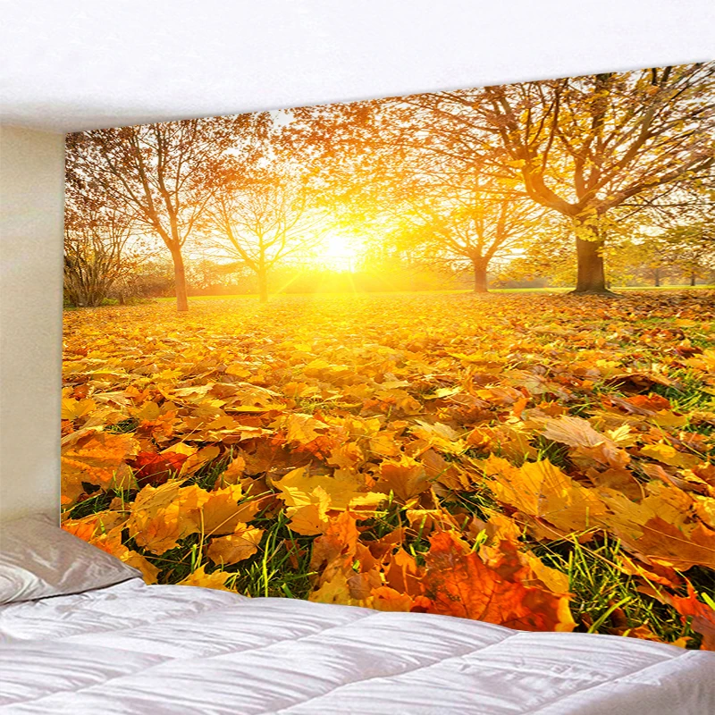 

3D Maple Forest Landscape Decoration Tapestry Bohemian Mandala Decoration Tapestry Family Bedroom Dormitory Decoration Tapestry