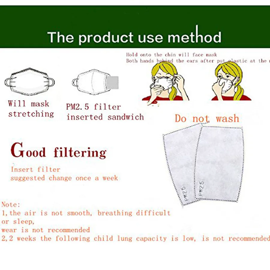 10-100pcs/Lot PM2.5 Filter Paper Adult Child Cotton Face Mouth Mask Anti Dust Haze Activate Carbon Health Care | Красота и здоровье