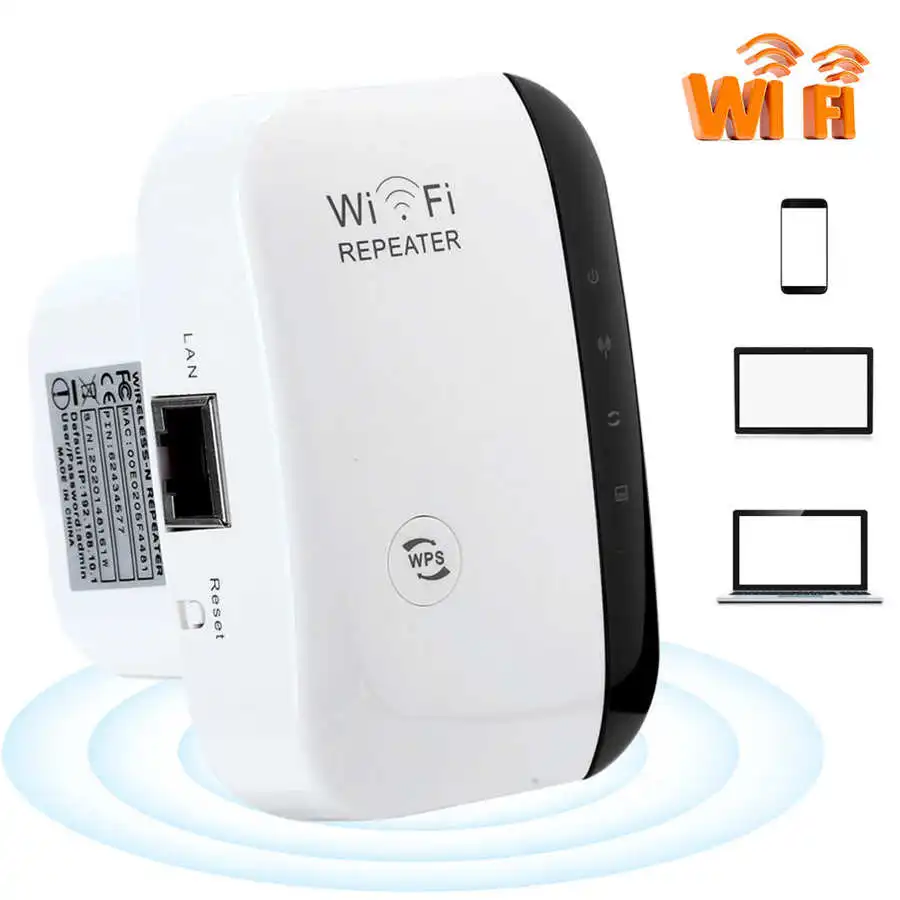 Ретранслятор усилитель сигнала Wi Fi 300M Ethernet порт настенное крепление белый для
