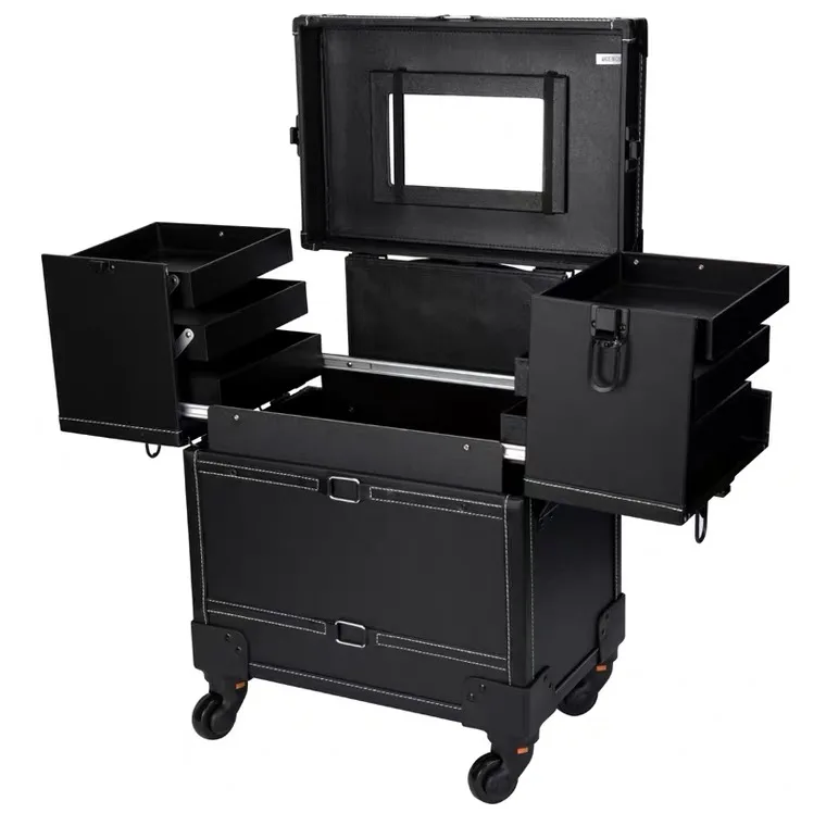 

Large capacity makeup box pull rod beauty universal wheel professional makeup maker pull rod box multi-layer nail tattoo toolbox