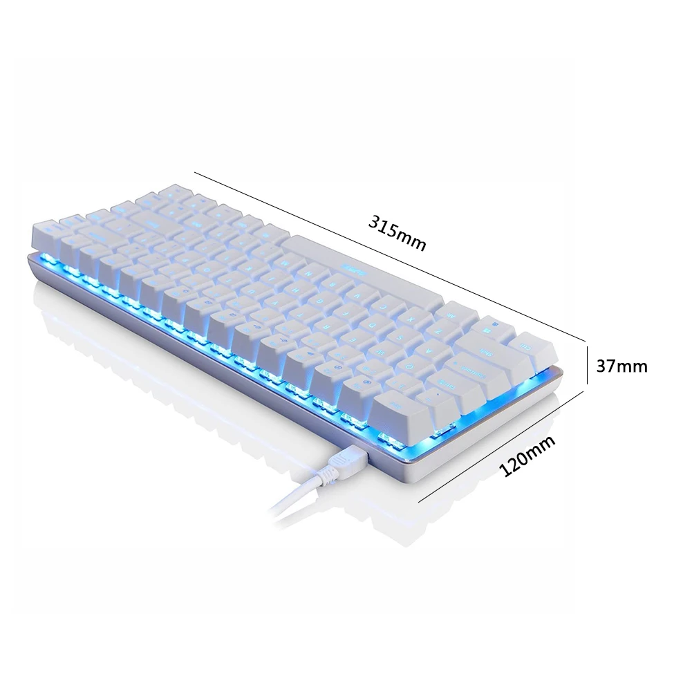 

USB Wired Keyboard Anti-ghosting 82 Keys USB Wired LED Backlight Ergonomic Gaming Mechanical Keyboard for Computer PC