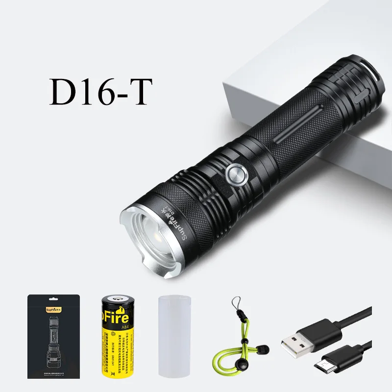 Самый мощный светодиодный фонарик USB фонарь Linterna LED 26650 перезаряжаемый 3000lm D16