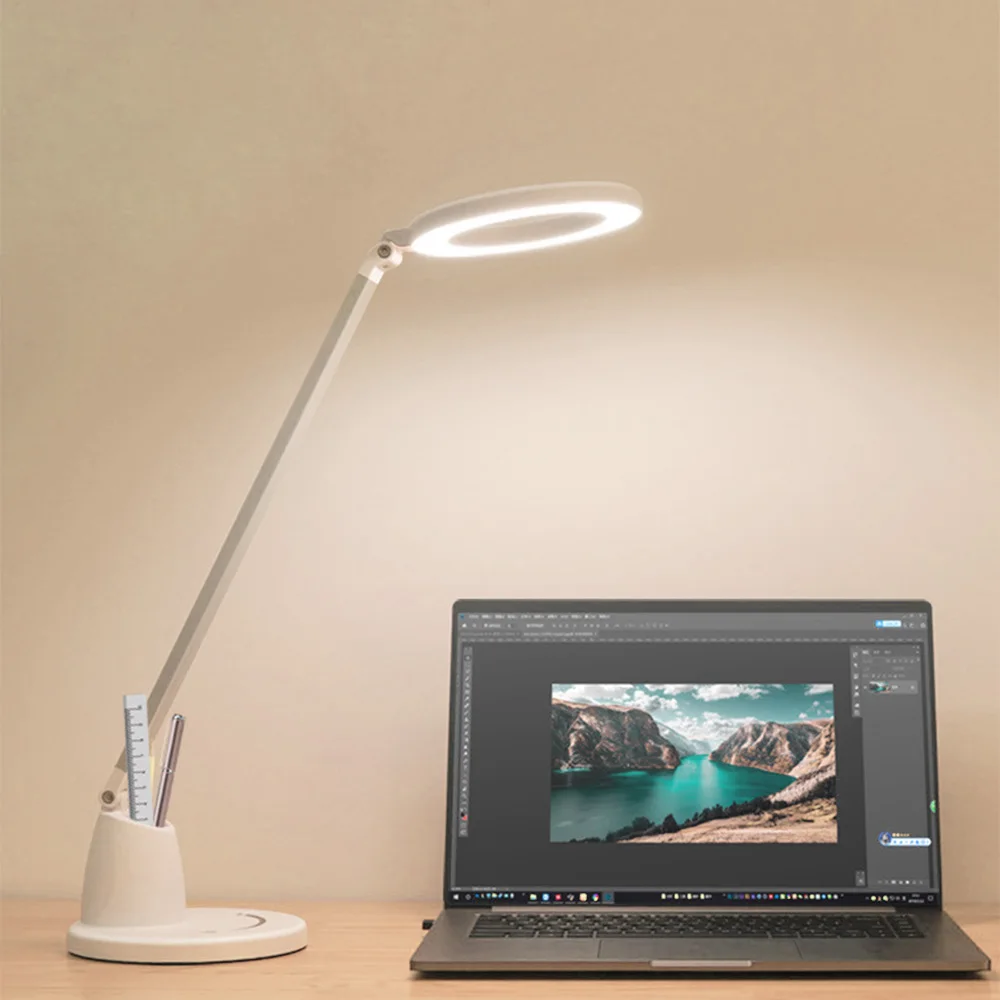 Настольная Складная Светодиодная лампа с держателем для ручек осветительный