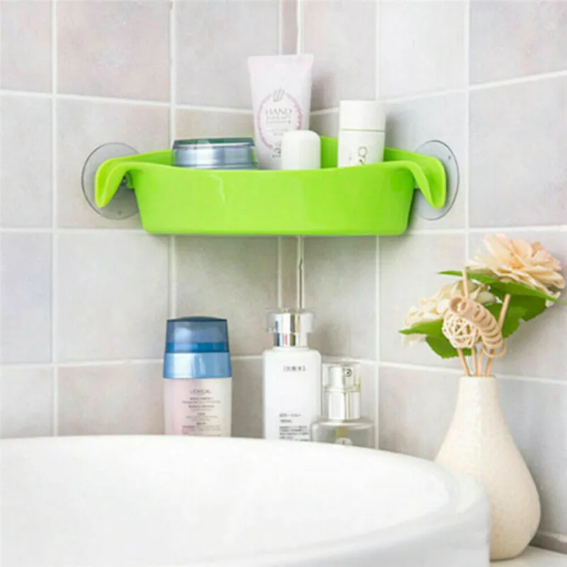 Новый присосочный держатель для хранения ванных принадлежностей, пластиковый угловой стеллаж, крепится на стену, полка для душа, горячий спрос.