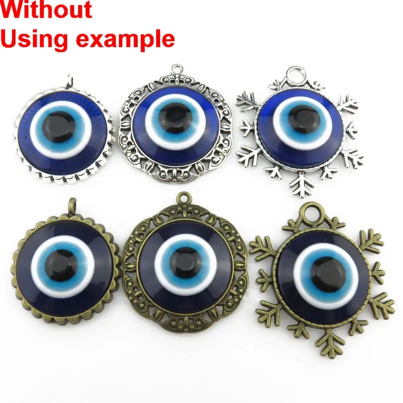 5/20/25/30/50pcs/lot 6/8/10/12/14/25mm Loose Blue Turkish Evil Eye Acrylic Flatback Beads for Hamsa Hand charm Jewelry Findings images - 6