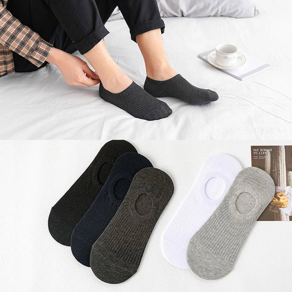

5 Pairs/Lot New Men's Socks Invisible Male Boat Socks Breathable Soft Man Cotton Short Socks Solid Color Business Casual Socks