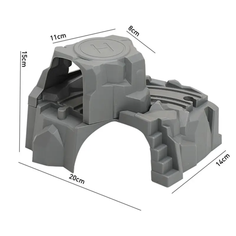 

1PC Plastic Grey Double Tunnel Wooden Train Track Accessories For Tunnel Track Train
