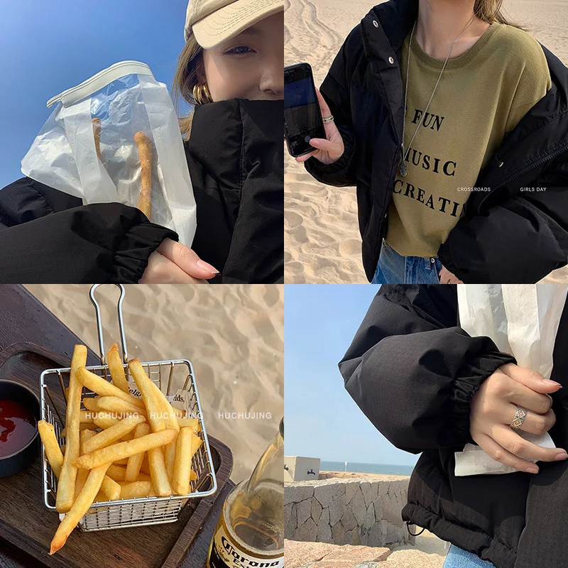 Hu Chuliang Хлеб Супермен зимняя короткая пуховая хлопковая куртка для женщин 2021