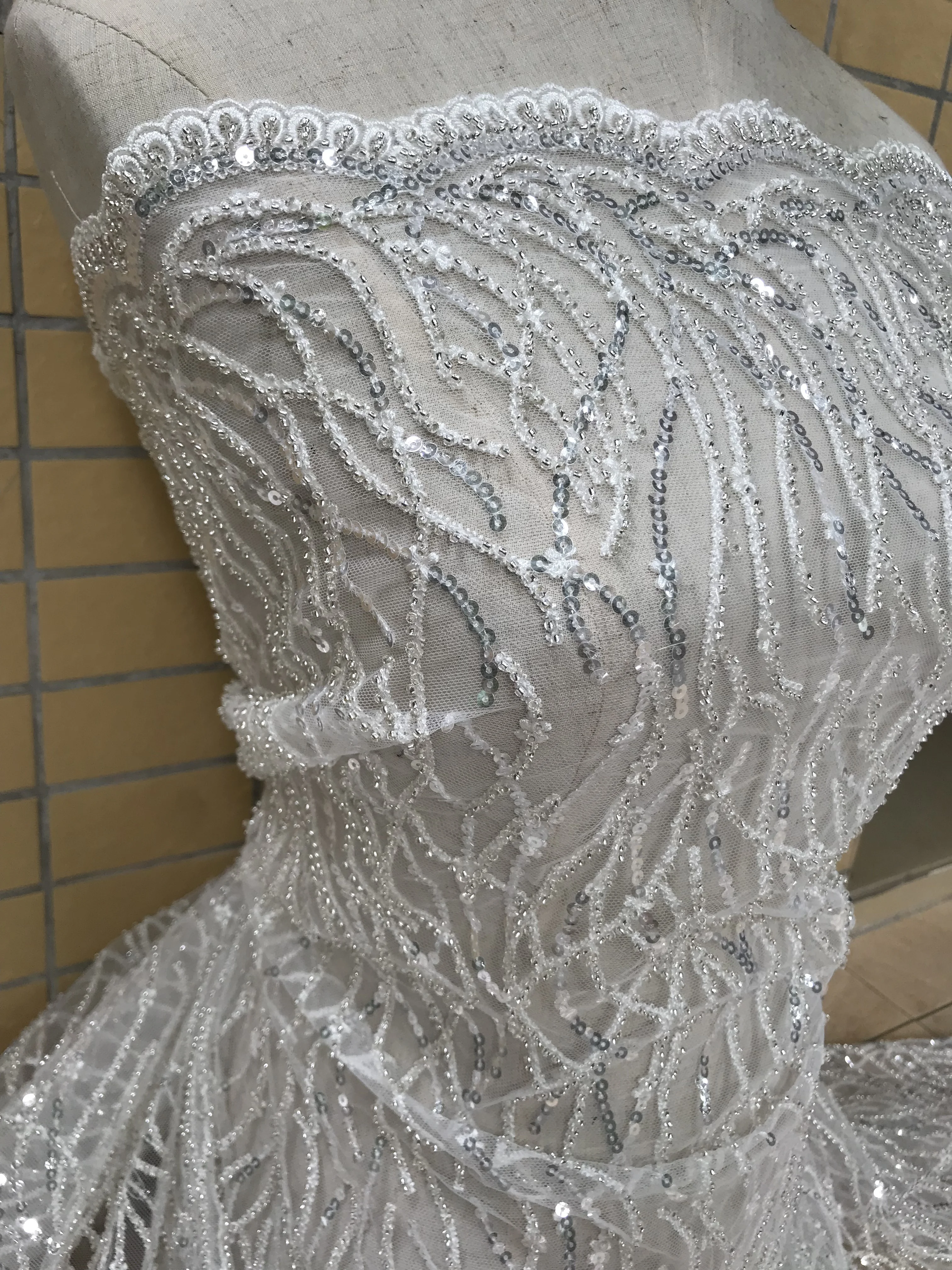 Вышитая Тюлевая кружевная ткань блестки супер качество французская сетчатая