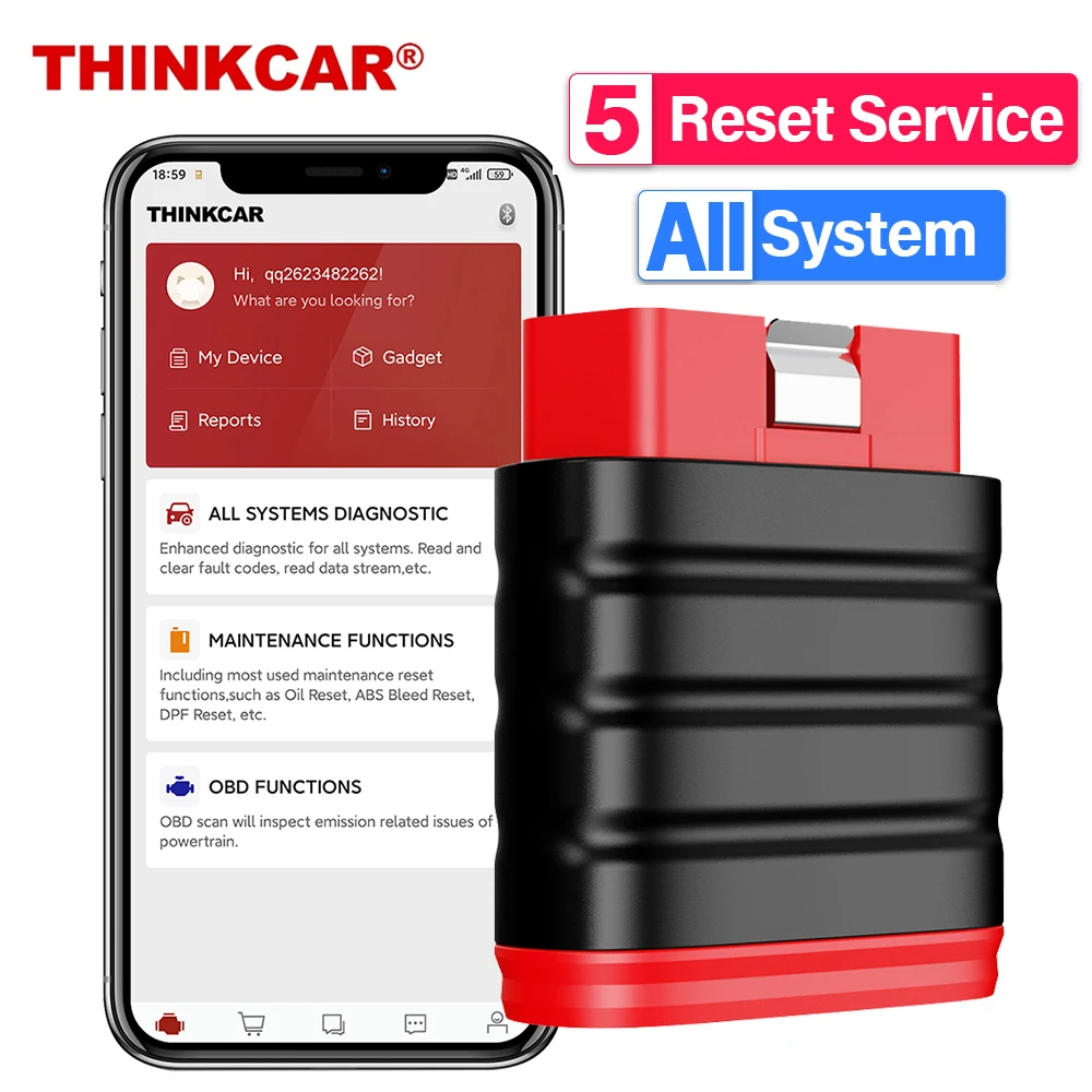 

THINKCAR THINKSAFE OBD2 Code Reader All System Scanner EPB ABS TPMS Oil Reset SAS Automotive Diagnostic Tool EOBD Free Update