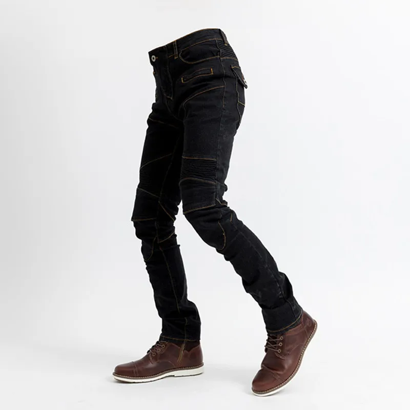 Four Seasons Motorcycle Riding Denim Pants Slim Stretch Protective Gear Biker Moto Riding Touring Men Jeans Trousers  S-3XL