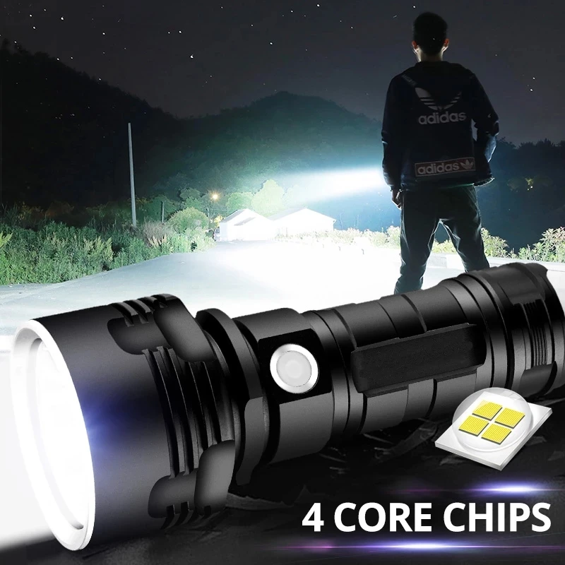 Супермощный светодиодный фонарик L2 XHP70 тактический фонарь с зарядкой от USB