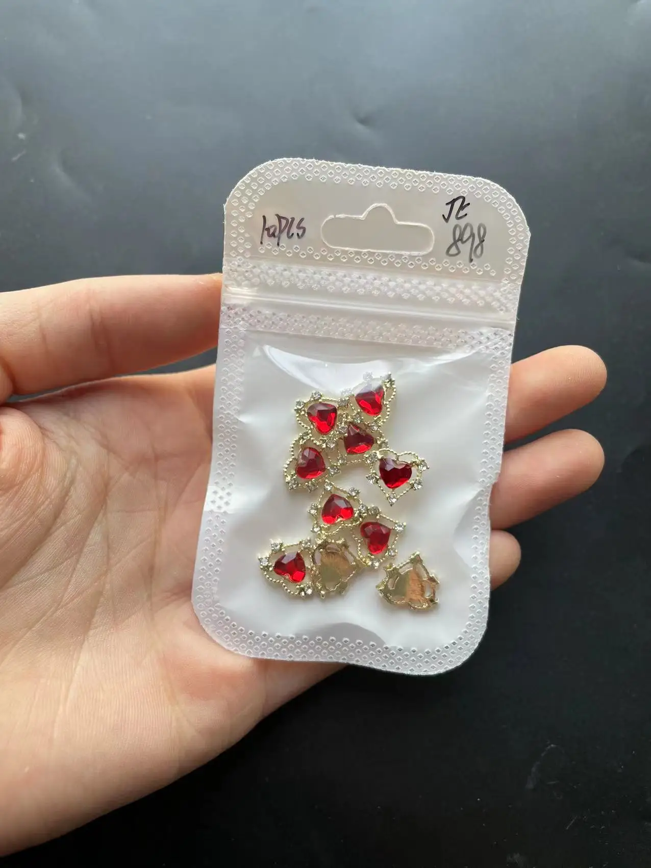 10 шт. стразы для дизайна ногтей на День святого Валентина большое 3D сердце