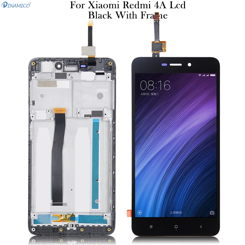 Dinamico, 1 шт., 5,0 дюйма, для Xiaomi Redmi 4A, ЖК-дисплей с сенсорной панелью, стеклянный экран, дигитайзер в сборе с рамкой - Цвет: Black With Frame
