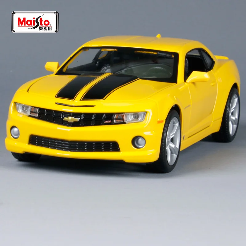 

Maisto 1:24 2010 chevrolet camaro SS RS yellow Sports Car Diecast Model Car Toy New In Box Free Shipping 31207
