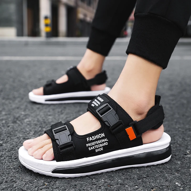 

Men Summer Air Cushion Sandals Soft Comfortable Rubber Slippers Male Slip-on Wear-Resistant Non-Slip Beach Shoes