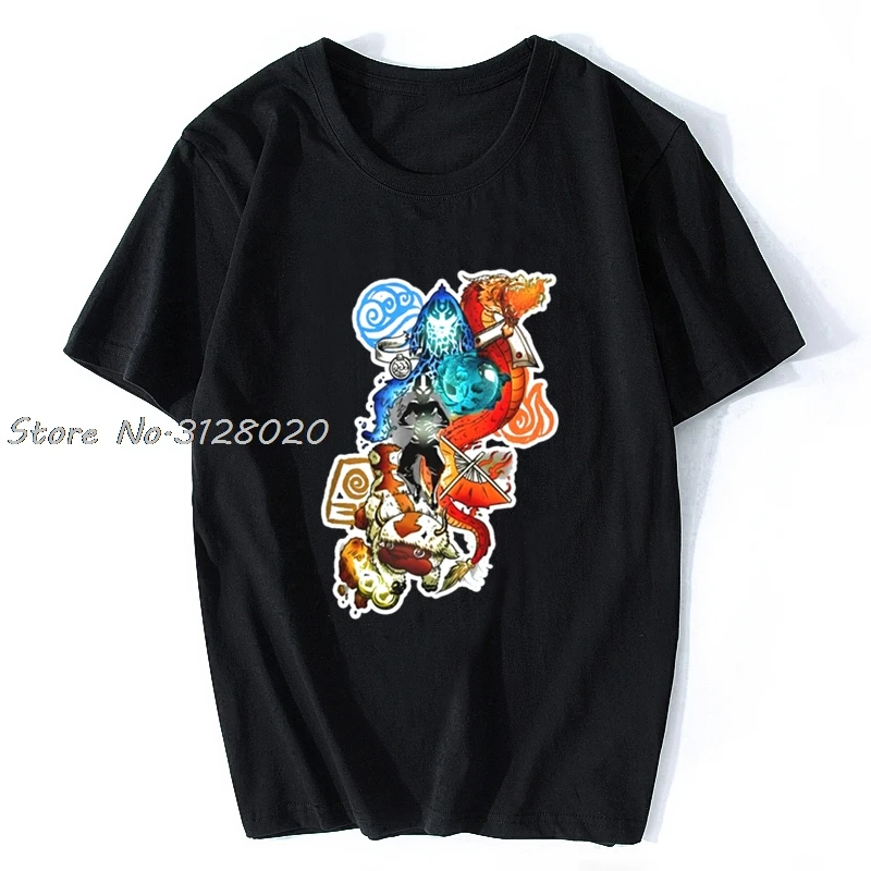 

New For Male Avatar World The Last Airbender T Shirt Legend Of Aang Appa Men Cotton TShirt Tees Tops Streetwear Harajuku