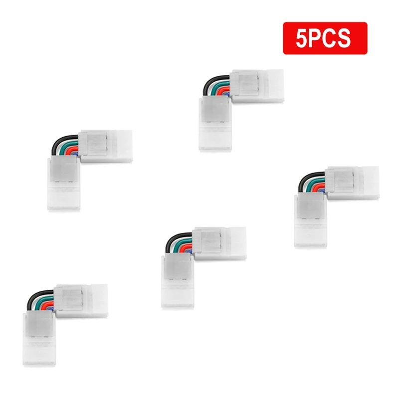 5/10/100pcs RGB Светодиодные Ленты Разъемы 4pin L Форма с возможностью регулировки угла 2 3