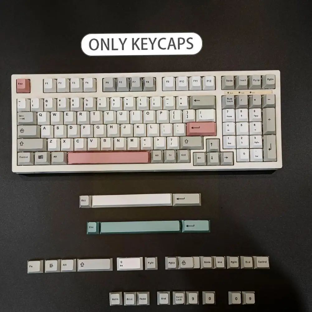 

126 Keys 9009 Keycaps PBT Sublimation Height Mechanical Keyboard Keycaps for CHERRY MX Switch 61/64/68/87/104/108 6.25u6 R1G3