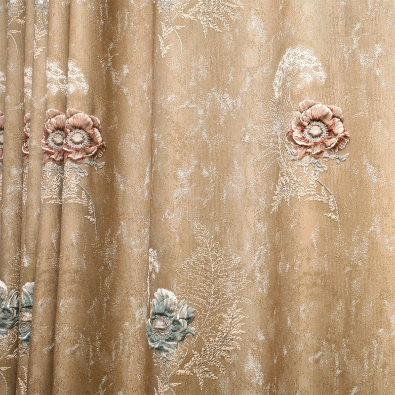 Европейские классические роскошные жаккардовые занавески с 3D тиснением