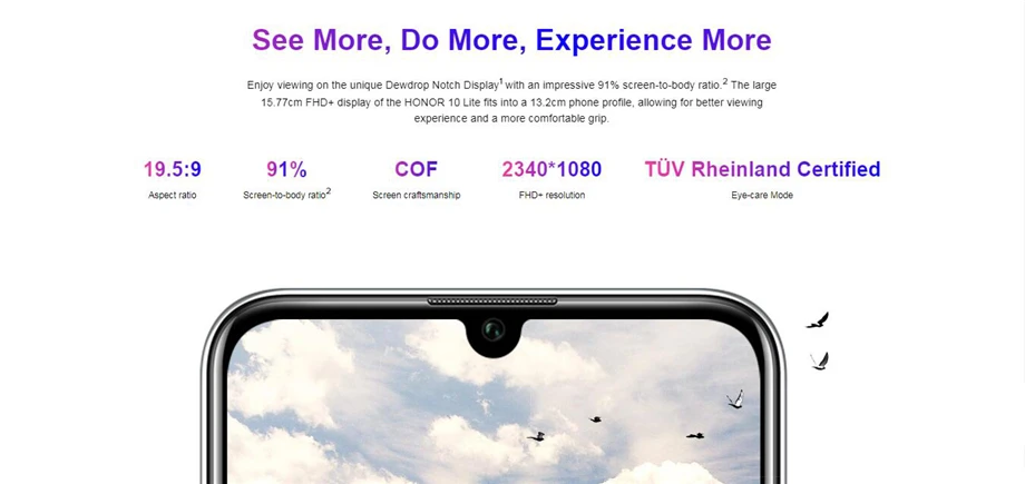 Huawei Honor 10 Lite мобильный телефон Восьмиядерный 6,21 ''3400 mAh аккумулятор 24MP фронтальная камера 64 Гб rom многоязычный отпечаток пальца NFC