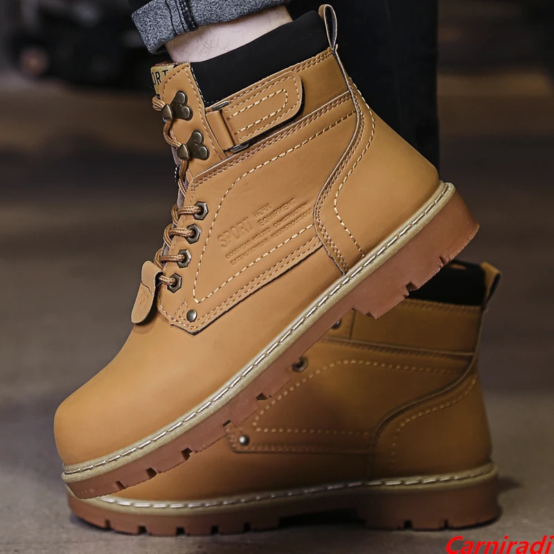

Outdoor High Quality Autumn Casual Boots Men High Top Genuine Leather Ankle Boots Male Non-slip Martin Work Safety Tooling Shoes