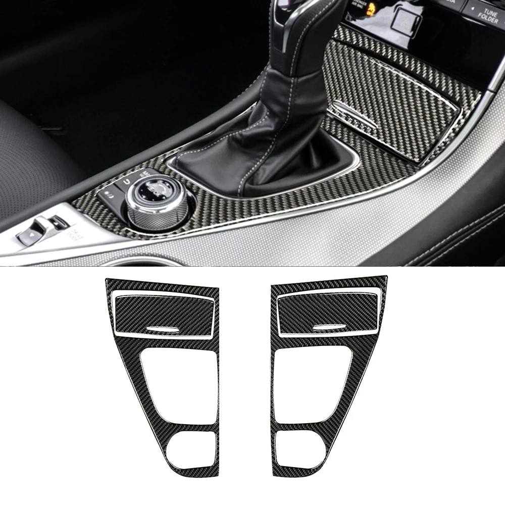 売る インフィニティQ50 Q60 2013-2019ギアshifteパネルシガーライターソケット装飾カバートリム炭素繊維車のアクセサリー