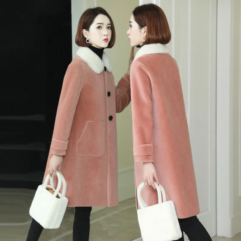 Пальто из натурального меха зимняя куртка женское меховое пальто с воротником