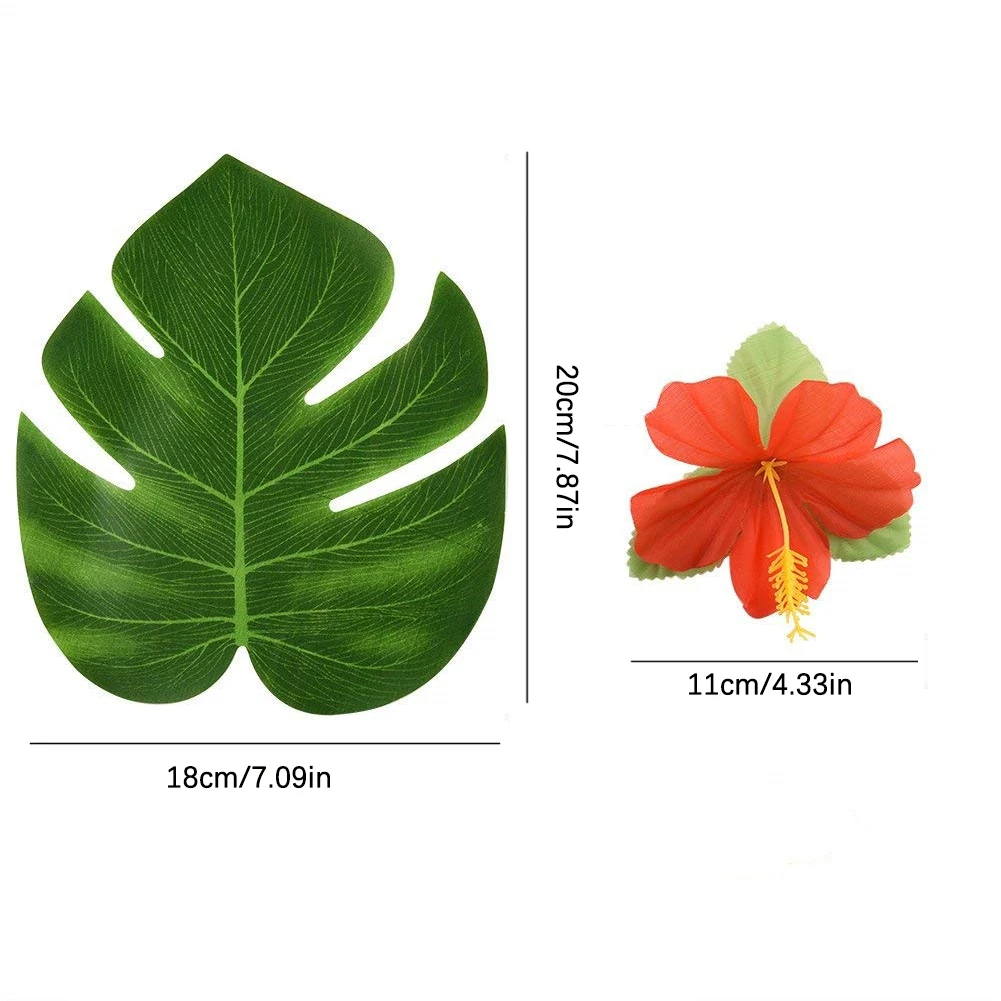 

Artificial Green Leaves Flowers Fake Tropical Palm Leaves Monstera Plant Jungle Beach Theme Party Decor Wedding Decoration 60PCS