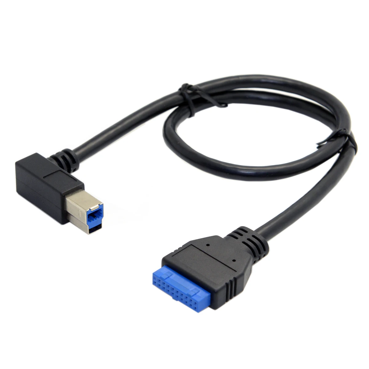 

qywo 50cm 90 Degree Left angled USB 3.0 B Type Male to USB3.0 Motherboard 19pin Header Cable