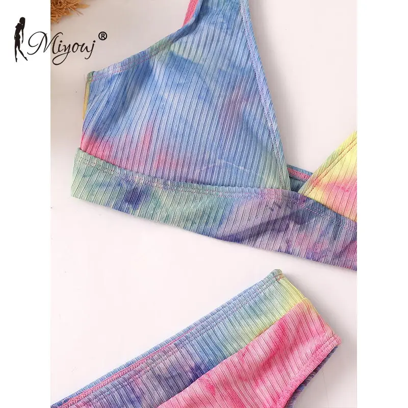 Купальник Miyouj с завышенной талией женский купальник в рубчик купальный костюм