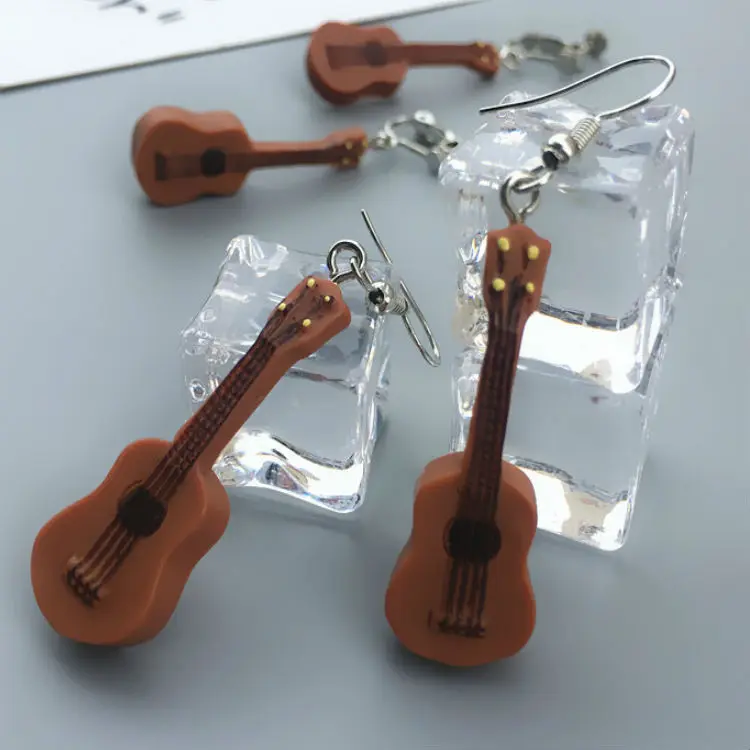 Модные музыкальные Музыкальные инструменты гитара серьги для женщин и девочек