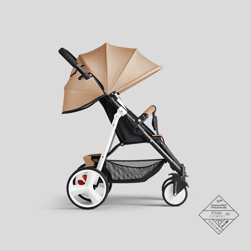 Khaki 6 кг легкая детская коляска для путешествий, коляска для новорожденных, высокий пейзаж, четыре колеса, Роскошная детская коляска 3 в 1, розовая коляска - Цвет: Khaki