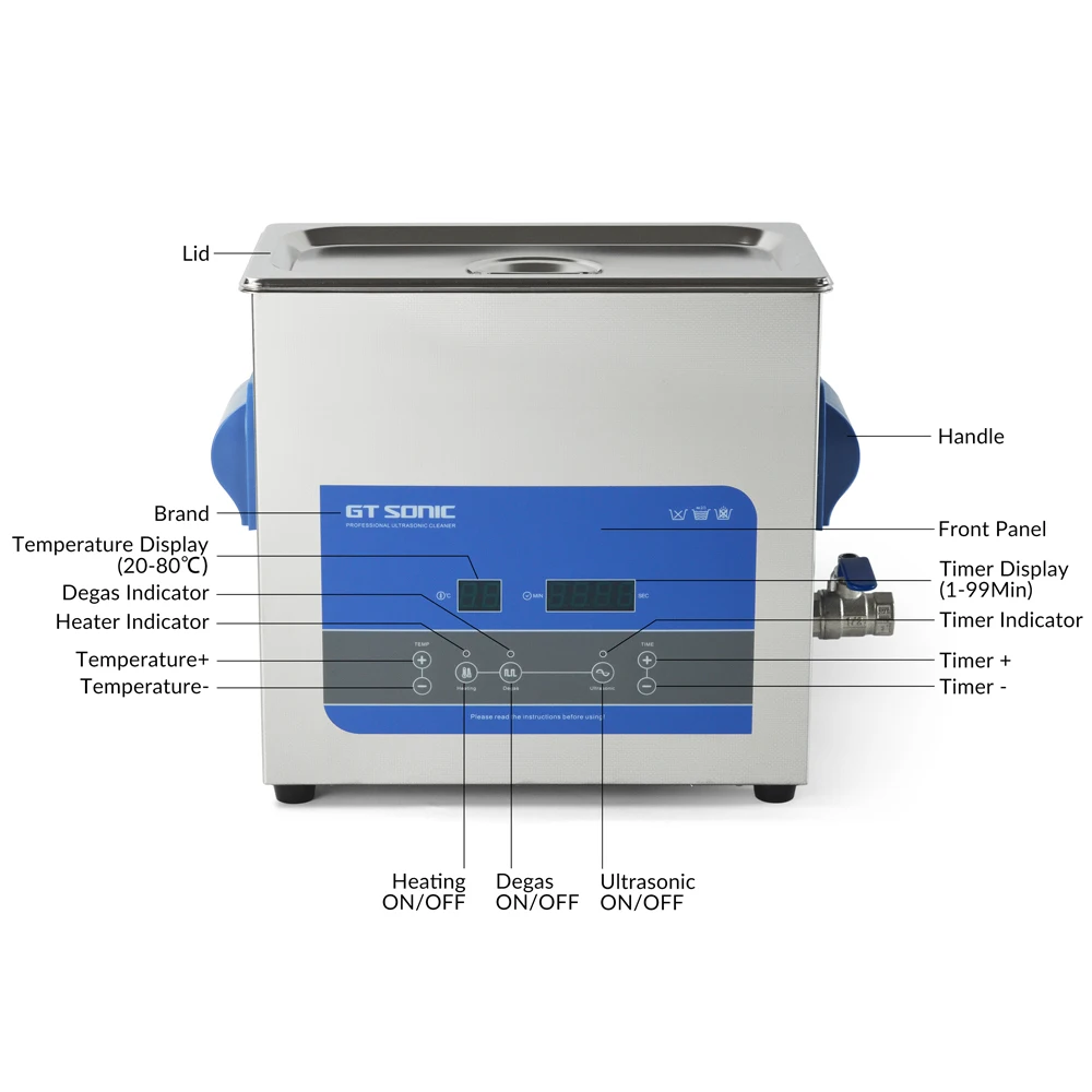 Ультразвуковой очиститель 6 л преобразователь для стиральной машины 304 ванночка