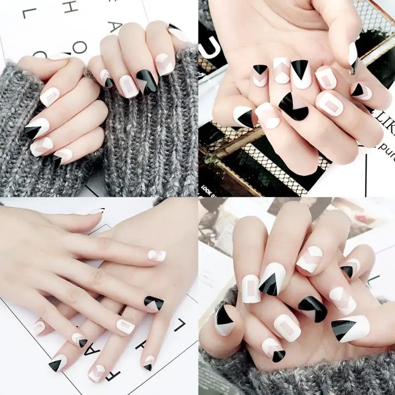 24 шт. накладные ногти акриловые градиентные полное покрытие маникюрные