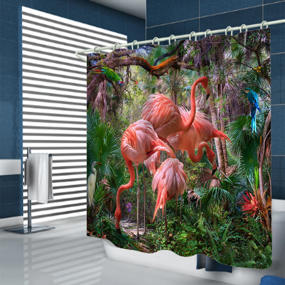 

Flamingo Shower Curtain 3d Digital Printing Bathroom Curtain High Quality Waterproof Moisture-proof Bath Shower Curtain 180*230