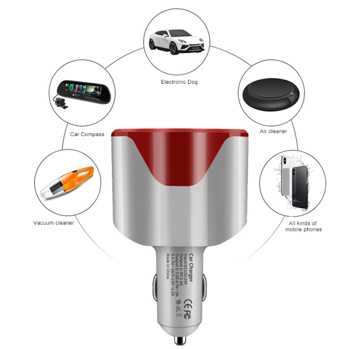 Быстрая зарядка мульти-Функция Автомобильная зажигалка 2 Порты usb для автомобиля смартфон AS99