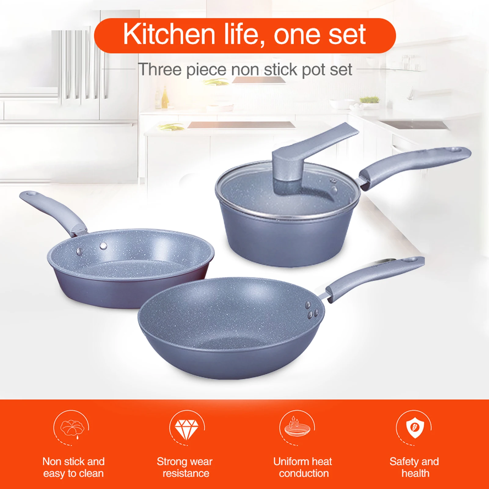 

Wok Pan Frying Pan Non-stick Pan Skillet Cauldron Induction Cooker Wok Pan Bread Egg Pan Gas Stove Pancake Pan Milk Pot