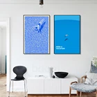Абстрактная Настенная картина в скандинавском стиле, принты для плавания в бассейне, постеры Linocut для гостиной, домашний декор