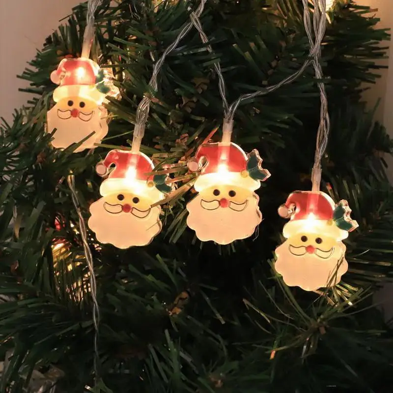 

Светодиодная гирлянда с Санта-Клаусом, Рождественская елка, снеговик, светильник ная гирлянда, светодиодный ничная светодиодная гирлянда с...