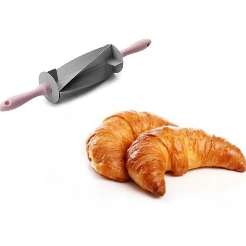 

1pcs Adjustable Blade Roller Pin Croissant Cutter Multi-function Dough Set Steel Bread Cutter Bread Croissant Slicer Y8Q1