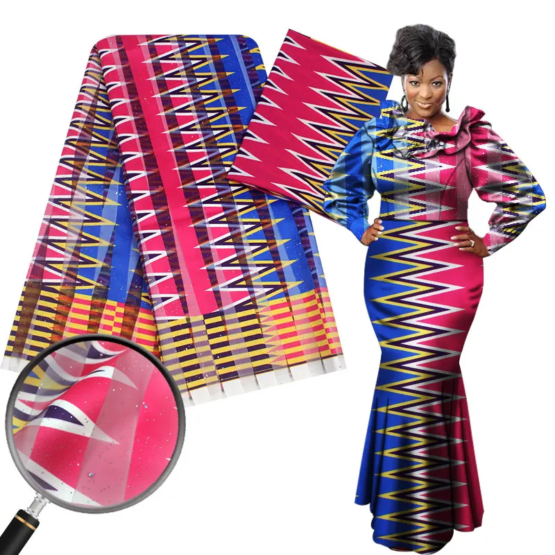 Новинка Мягкая атласная ткань для платья подходит лета 4 + 2 ярда из Анкары блестки