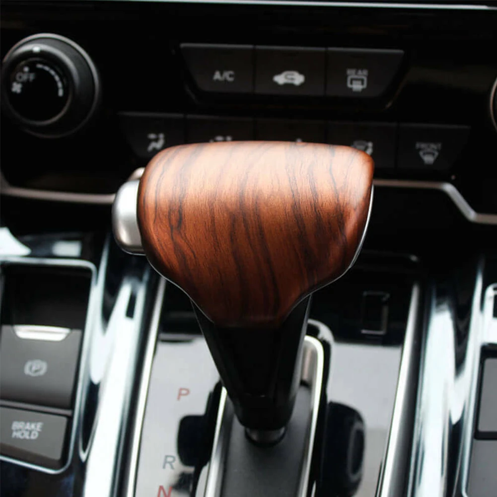 

Peach Wood Grain /Carbon Fiber Gear Lever Shift Knob Cover Trim for Honda CR-V CRV 2017-2019