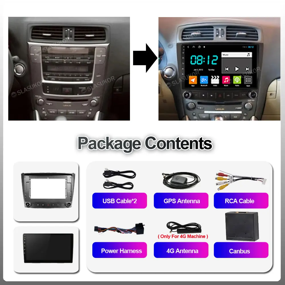 Мультимедийный видеоплеер на Android для Lexus IS250 XE20 2005 2006 2007 2013 автомобильное радио