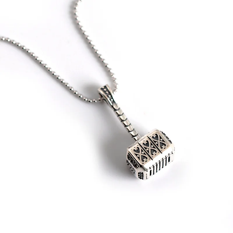 ElfoPlataSi Authentic 925 Sterling Silver Fashion Vintage Hammer Pendant Short Necklace Luxury Jewelry DA698 | Украшения и