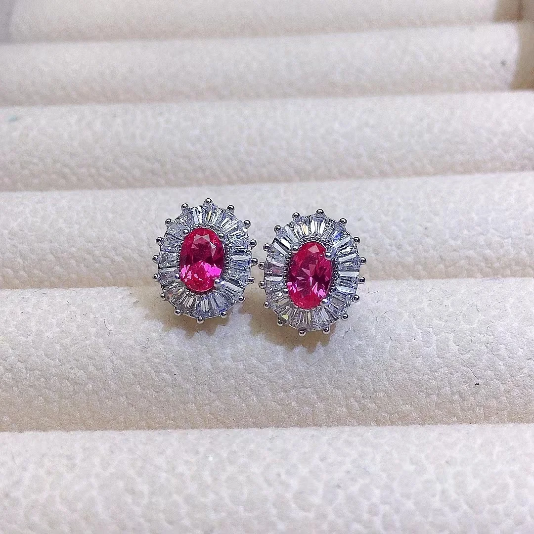 Серьги из серебра 925 пробы с натуральным топазом 4 Х6 мм | Украшения и аксессуары