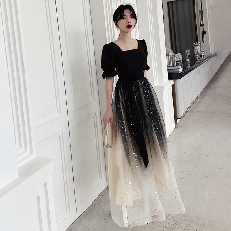 Женское вечернее платье Qipao элегантное облегающее Сетчатое макси с блестками и